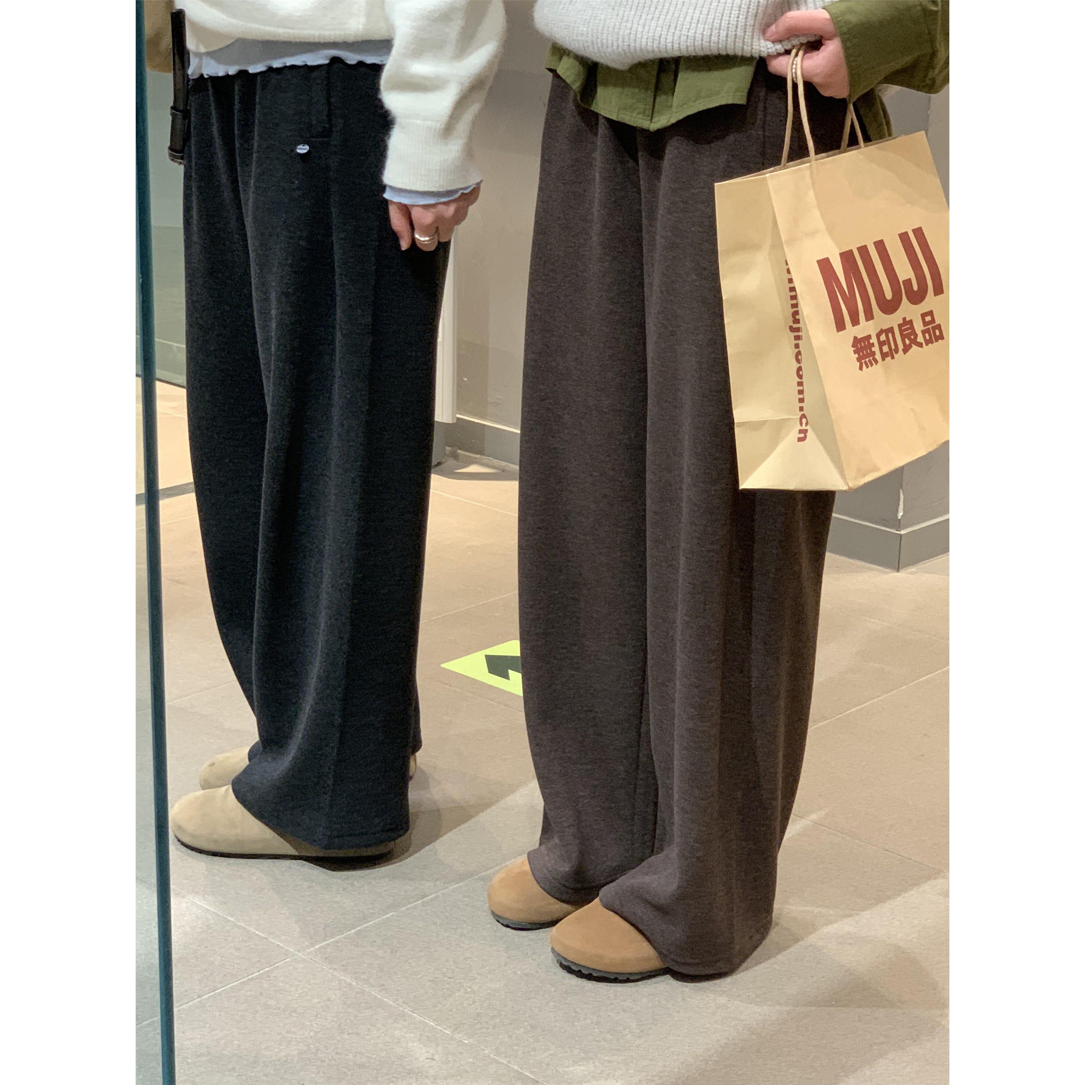 毛呢休闲直筒裤女大码秋冬加绒加厚胖妹妹宽松显瘦磨毛运动阔腿裤,女装/女士精品,大码裤装,淘宝优惠券,粉丝福利购,淘宝优惠卷