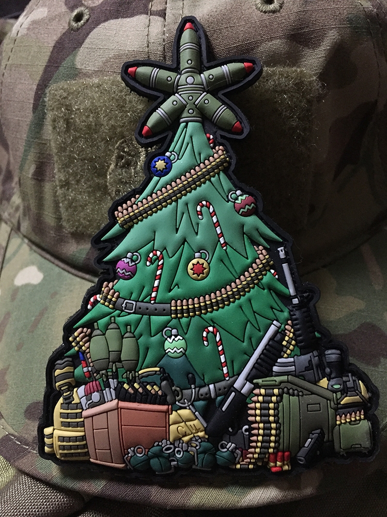 战术圣诞树士气章户外魔术贴