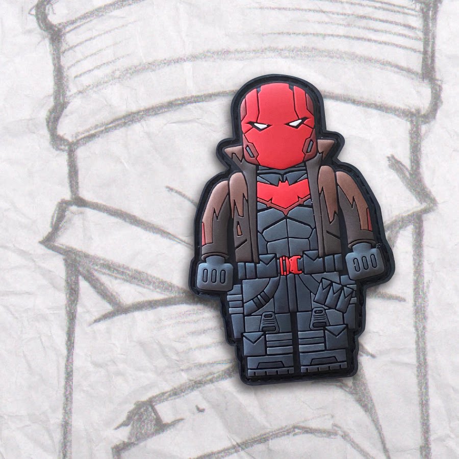 grumpy brick fig red pvc patch