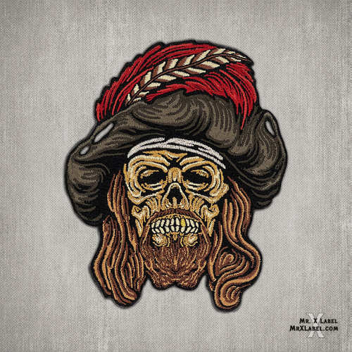 现货 美国 MXL Hector Barbossa Pirate Skull  士气章魔术贴