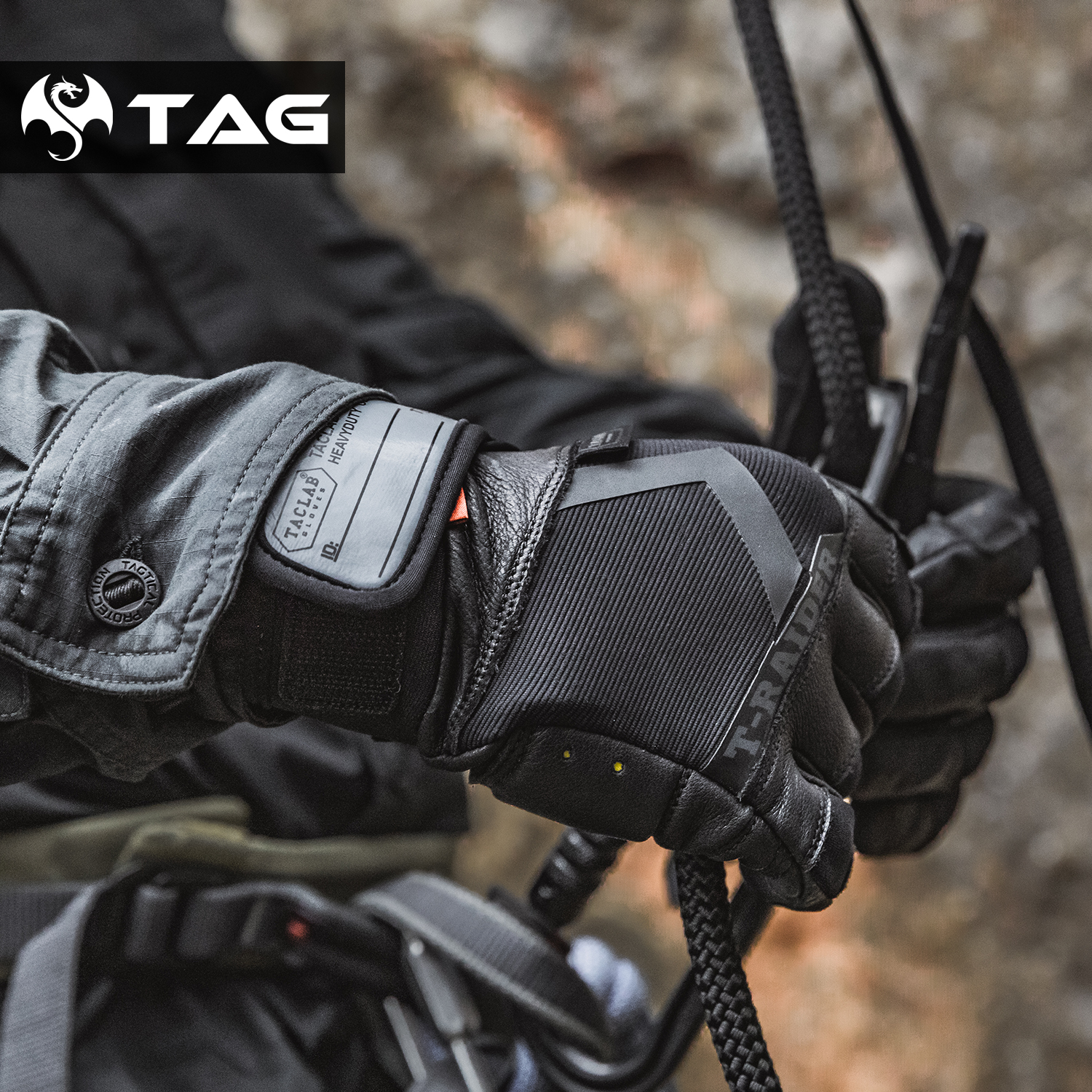 重型羊皮破拆救援索降手套taclab