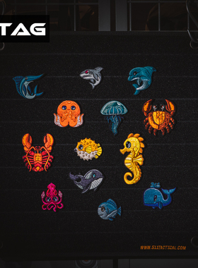 德国PATCHLAB Kids Sealife 海洋生物系列 士气章魔术贴臂章