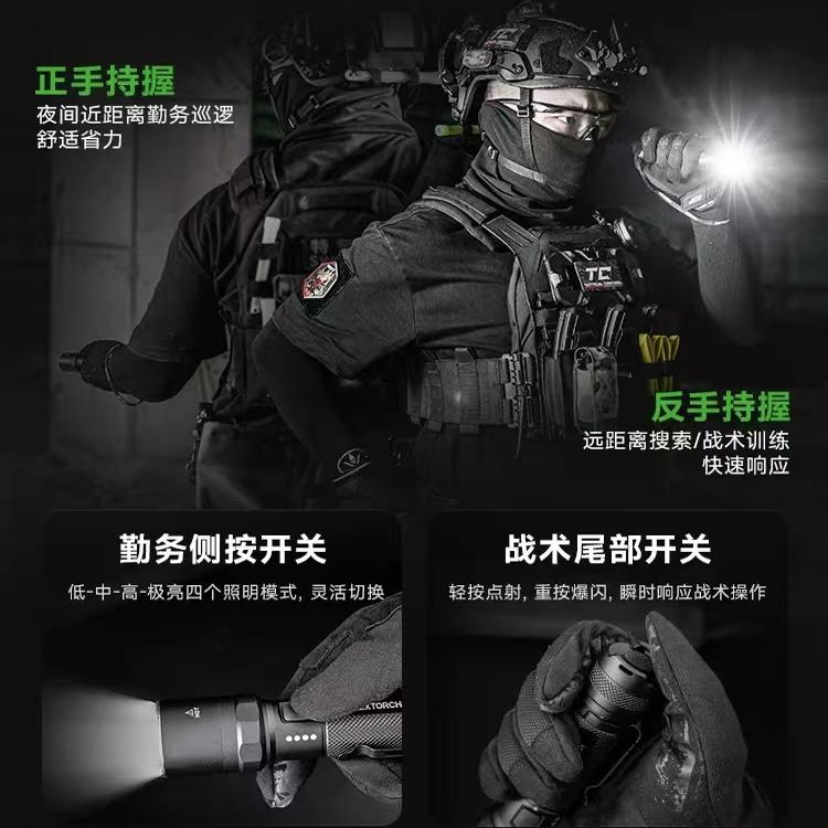 纳丽德P91战术勤务手电筒2024年新款强光超亮充电式耐用5000流明