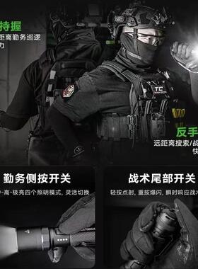 纳丽德P91战术勤务手电筒2024年新款强光超亮充电式耐用5000流明