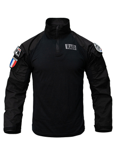 彩虹六号战术上衣法国军事风RAID蛙服黑色军旅男士青年外套春秋季