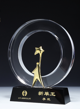 灌篮高手篮球奖杯水晶定制创意MPV金属五角星制作刻字NBA