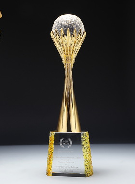 篮球高尔夫金属奖杯水晶定制体育活动比赛足球定做创意刻字运动会