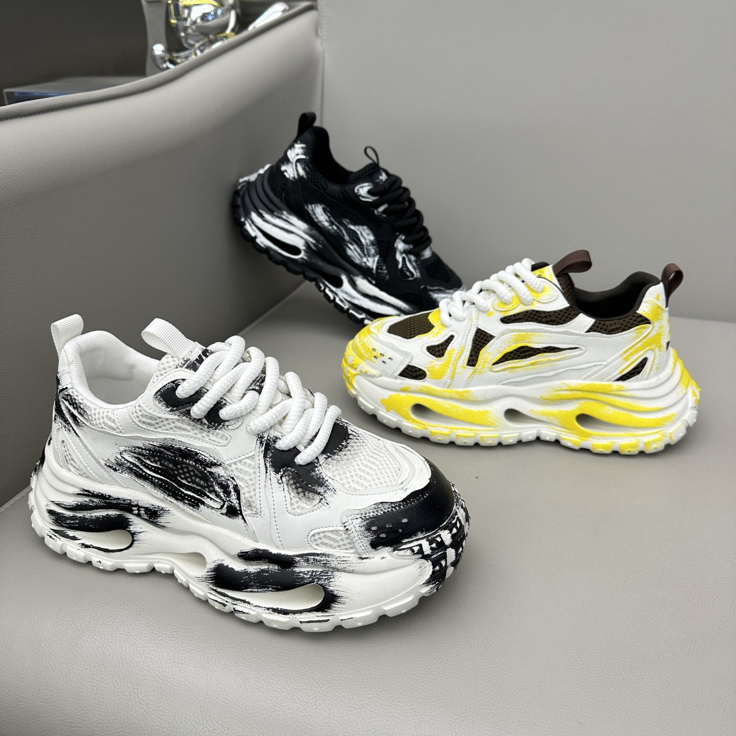 做旧学生小众舒适系带镂空老爹鞋百搭潮鞋增高厚底休闲运动鞋男鞋,流行男鞋,老爹鞋,淘宝优惠券,粉丝福利购,淘宝优惠卷