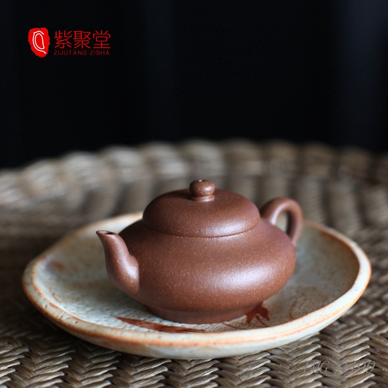 紫聚堂宜兴紫砂壶功夫茶壶32目粗砂降坡泥料精工半手工矮梨壶型