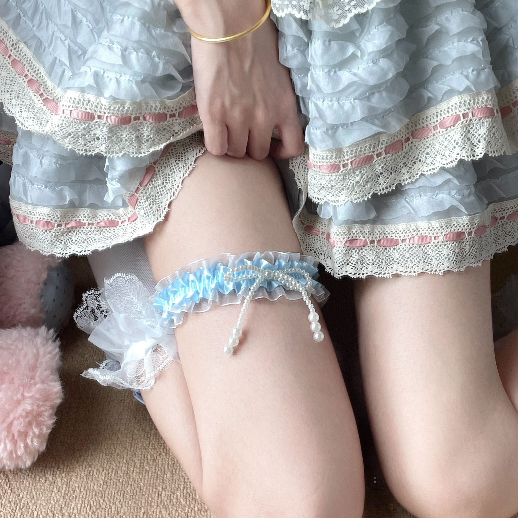 梦幻人偶新款Lolita蕾丝腿环
