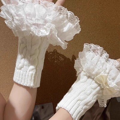 Lolita蕾丝保暖袖套腿套二合一