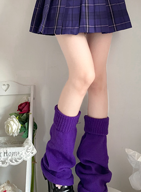 梦幻人偶紫色喇叭口腿套女小腿袜套个性y2k亚文化堆堆袜