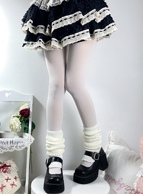 梦幻人偶Lolita日系可爱保暖袜套女白色中筒堆堆袜甜美百搭腿套