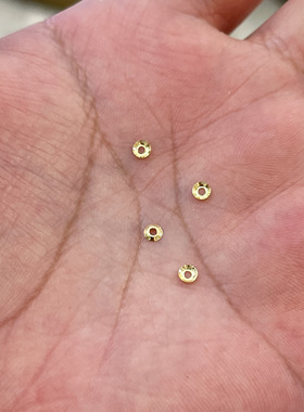 18K金保色不掉色3mm4mm隔珠diy散珠路路通贴片通体多样性发其一