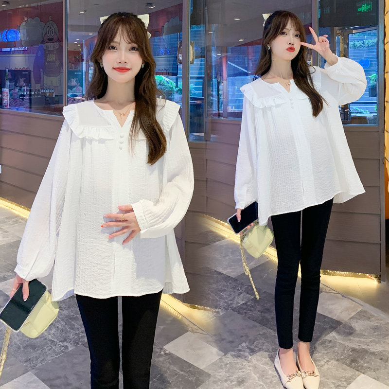 출산 가을 정장 패션 인터넷 연예인 가을 긴 소매 BABYDOLL 탑 봄 가을 새로운 스타일 바지 투피스 세트