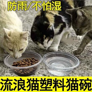 流浪猫喂食碗一次性猫粮碗防雨防蚂蚁户外喂食器投喂猫碗饮水神器