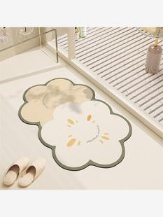 花朵浴室地垫软硅藻泥吸水垫洗手间异形卫生间门口速干防滑脚垫子