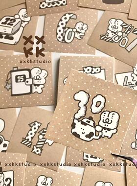 xxkk炫炫酷酷丨原创复古手账日付便签本31P