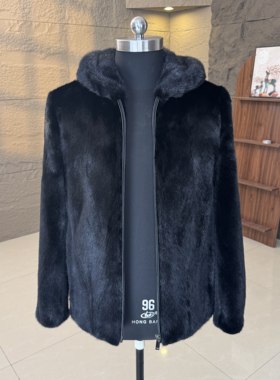 经典顺毛进口貂皮大衣男士整貂