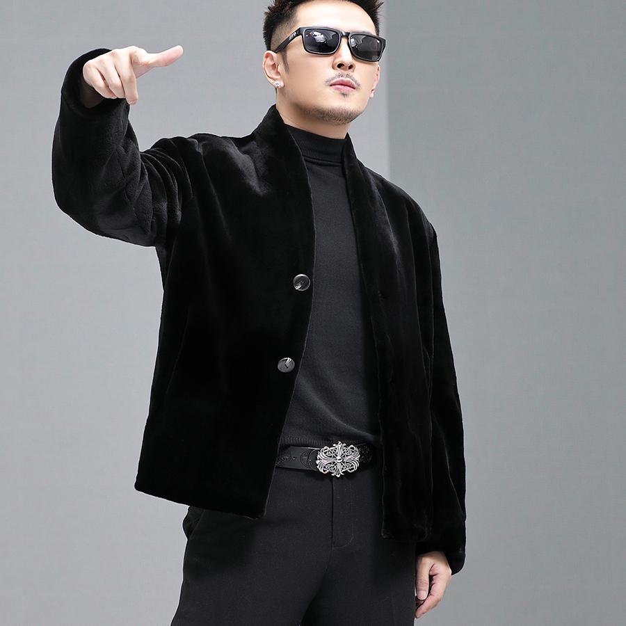 拔针剪绒真貂绒大衣皮草