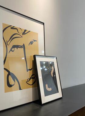 A6L黑色窄边铝合金画框4k定 制拼图框海报框广告外框金属相框挂墙