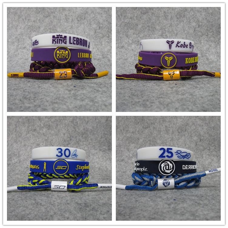 篮球球星科比詹姆斯库里欧文鞋带+可调+夜光三件套运动手环腕带套