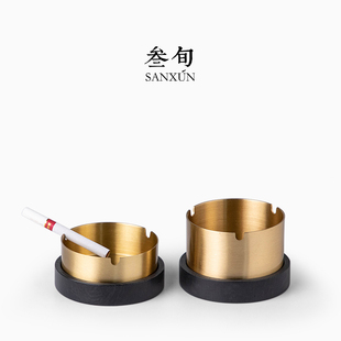 潮流家用E客厅带盖防飞灰办公车载轻. 优选素锦烟灰缸创意个性