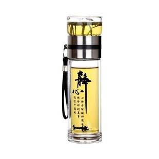优选男便携玻璃杯防摔隔热防烫B耐热双层家用茶水分离泡茶杯.