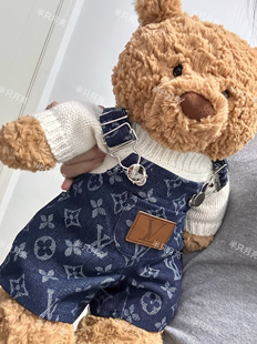 JJ同款 衣服高级感娃衣 胖宝36巴塞罗熊衣服巴塞罗熊娃趣牛仔背带裤