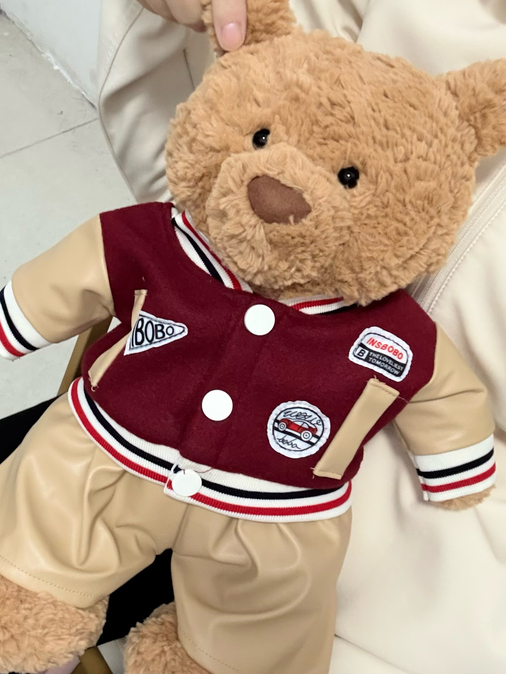 仅娃衣】36巴塞罗熊jelly棒球服高级cat套装可爱毛绒玩偶娃衣配件