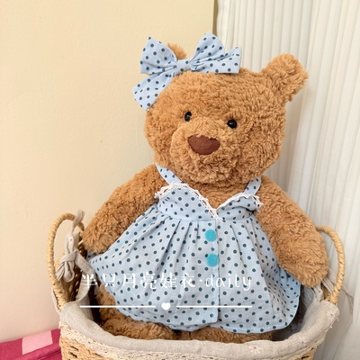 适用于36cm巴塞罗熊莱奥拉熊的衣服毛绒玩偶波点连衣裙小熊娃衣