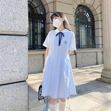 原创jk制服盛夏服:川泽女子 温柔日系学院风甜美小清新连衣裙大码