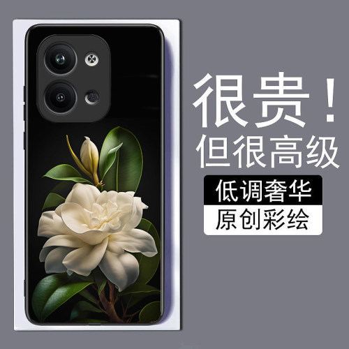 绿叶兰花适用opporeno9手机壳8pro+真我A976K10X新款7se钢化玻璃a73全包72防摔A57A1pro保护套r17简约GTneo