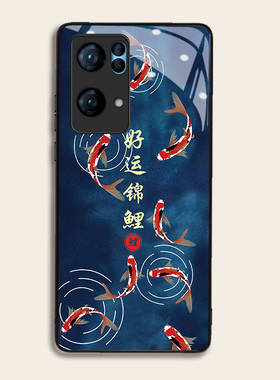 好运锦鲤适用OPPOreno7pro+手机壳6/5硅胶96findR17钢化玻璃a72