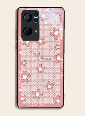 清新小花适用OPPOreno7pro+手机壳6/5硅胶96findR17钢化玻璃a7293