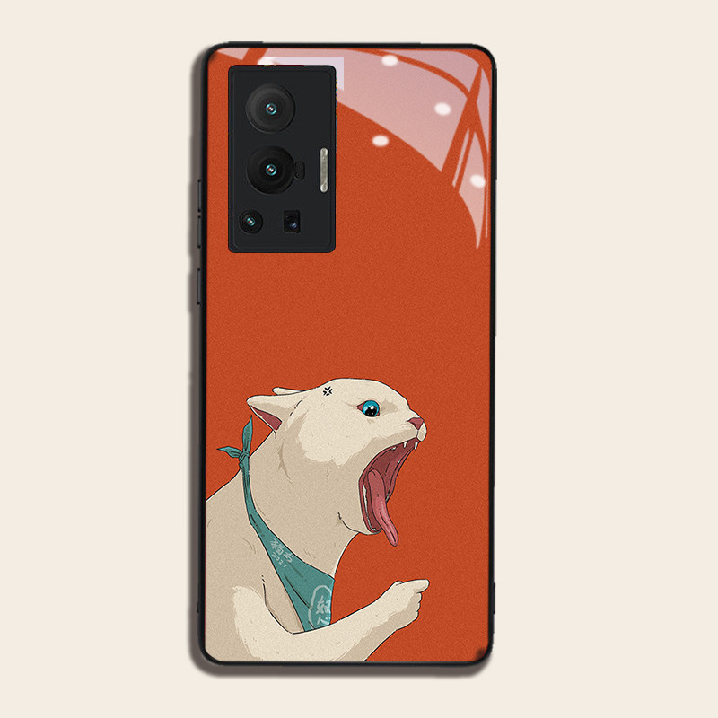 委屈猫咪适用vivox70pro手机壳60+/50iQOO5液态x30钢化玻璃s10pro