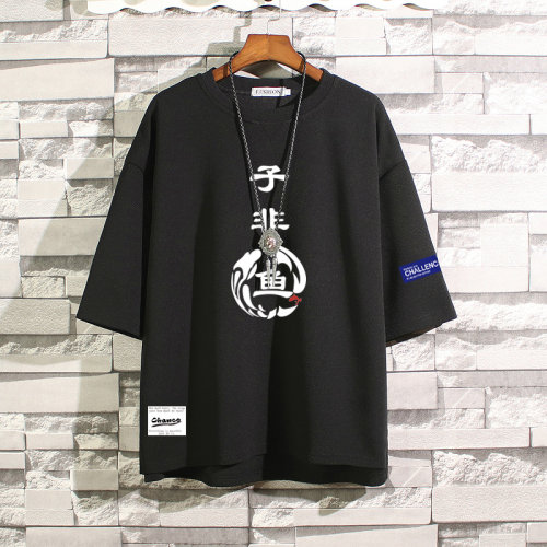 ins冰丝五分袖日系体恤衫衣服
