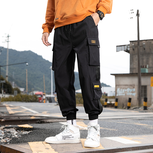 男潮流青年长裤 潮牌日系春秋款 裤 子男百搭束脚宽松机能工装 休闲裤
