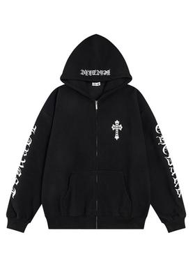 YOOTDS美式覆古字母印花连帽卫衣女秋季宽松休闲百搭显瘦长袖外套