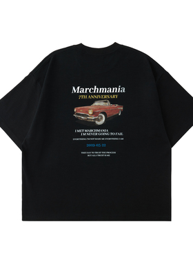 MARCHMANIA 26SS 夏季新品日常休闲宽松百搭复古汽车竹节棉短袖