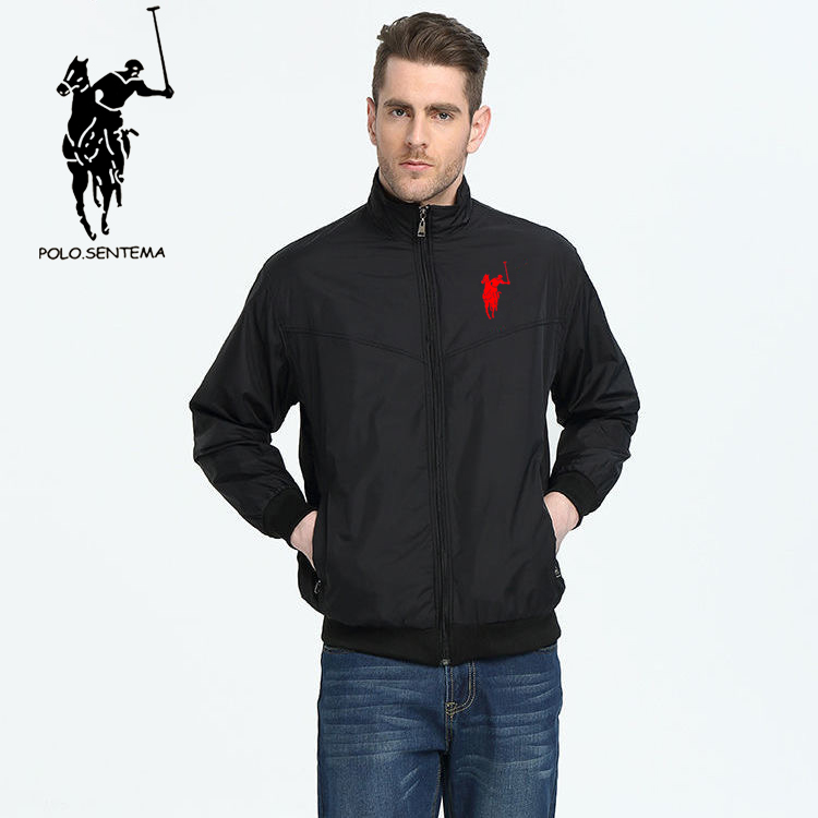 商场正品保罗大马标夹克衫男士外套宽松休闲大码男装立领运动上衣