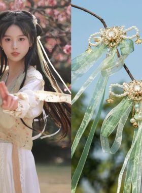 古风发夹飘带夏季儿童汉服女童