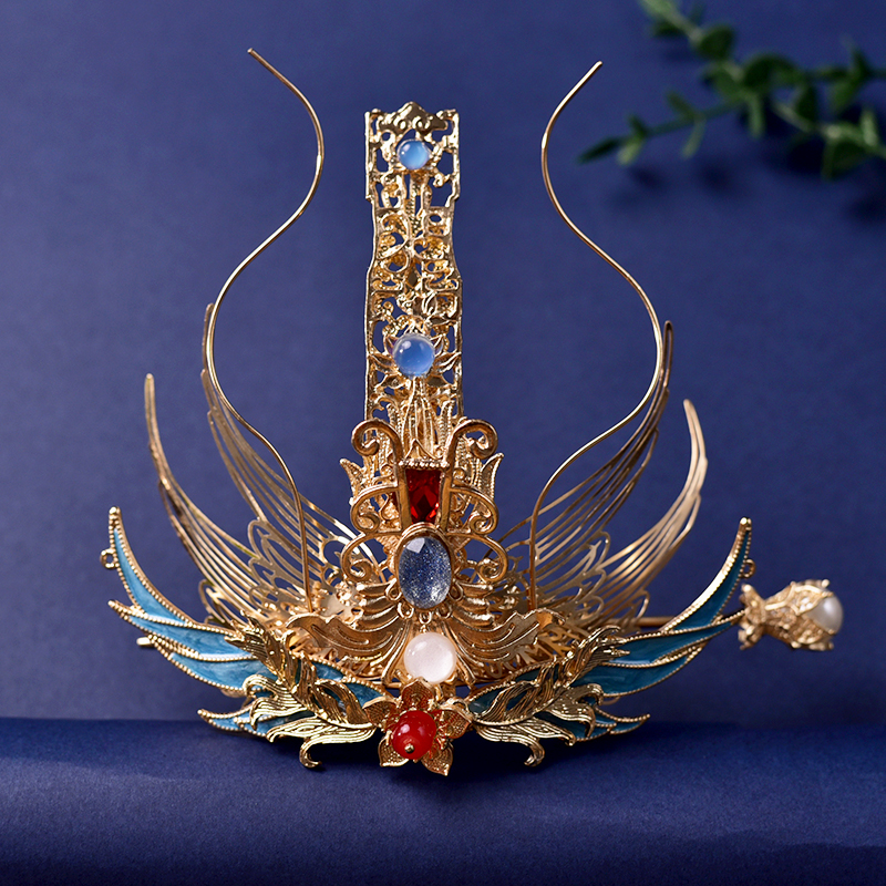 汉服男士古风宝石发冠男女头冠