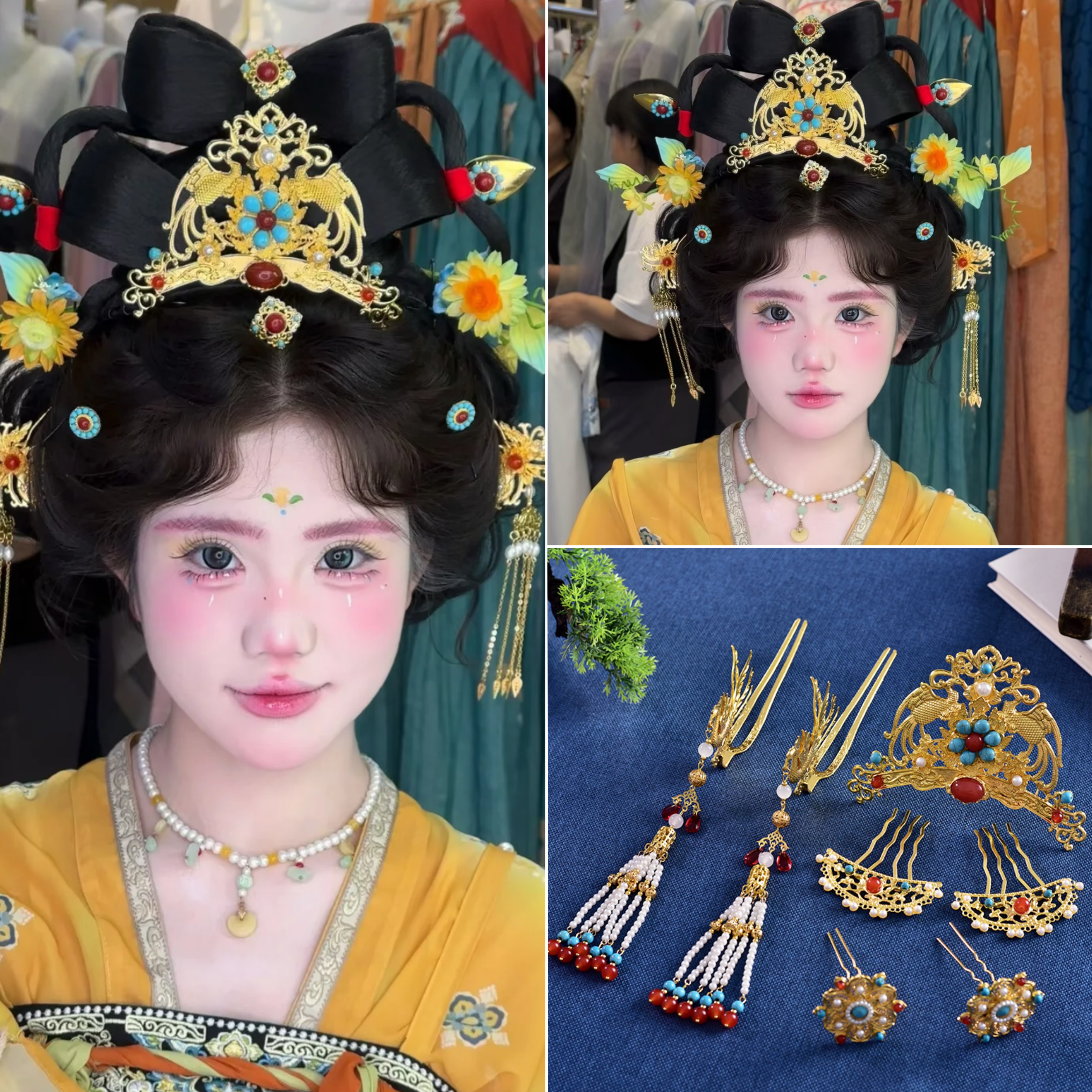 凤瑶杨紫同款古风发冠发钗全套