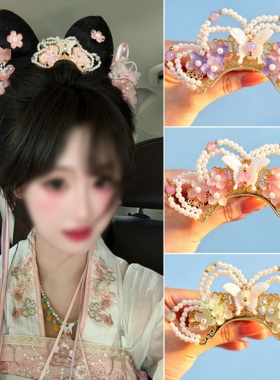 蝴蝶发冠汉服头饰复古中式宋制款