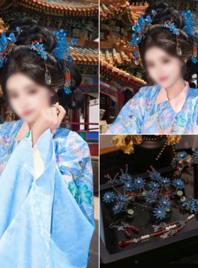 新中式景泰蓝发簪仿清代汉服款