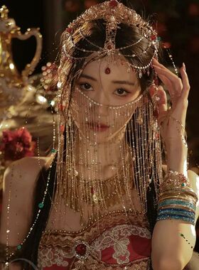 公主风情西域汉服额饰敦煌额头异域舞姬流苏古装发饰头饰古风配饰