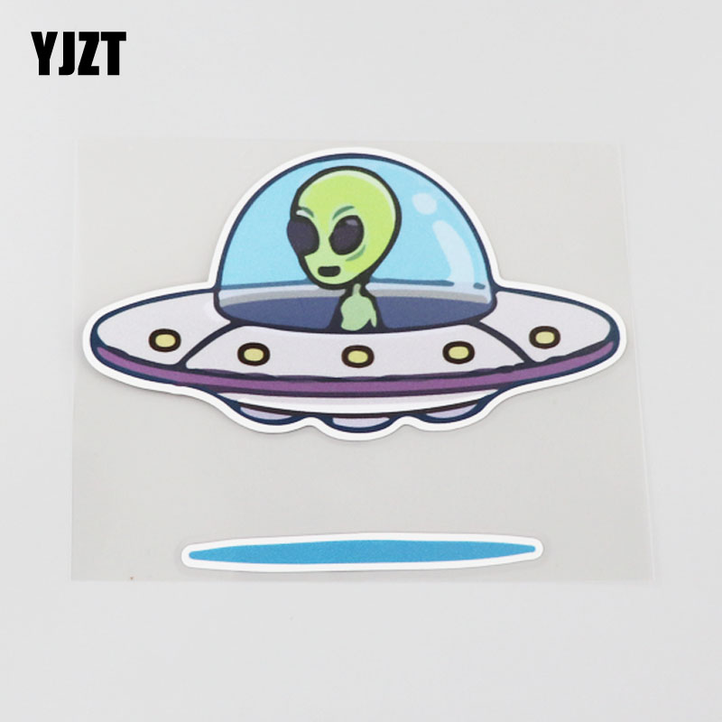 yjzt 创意卡通外星人与宇宙飞船趣味汽车贴纸划痕遮挡遮盖 cst134