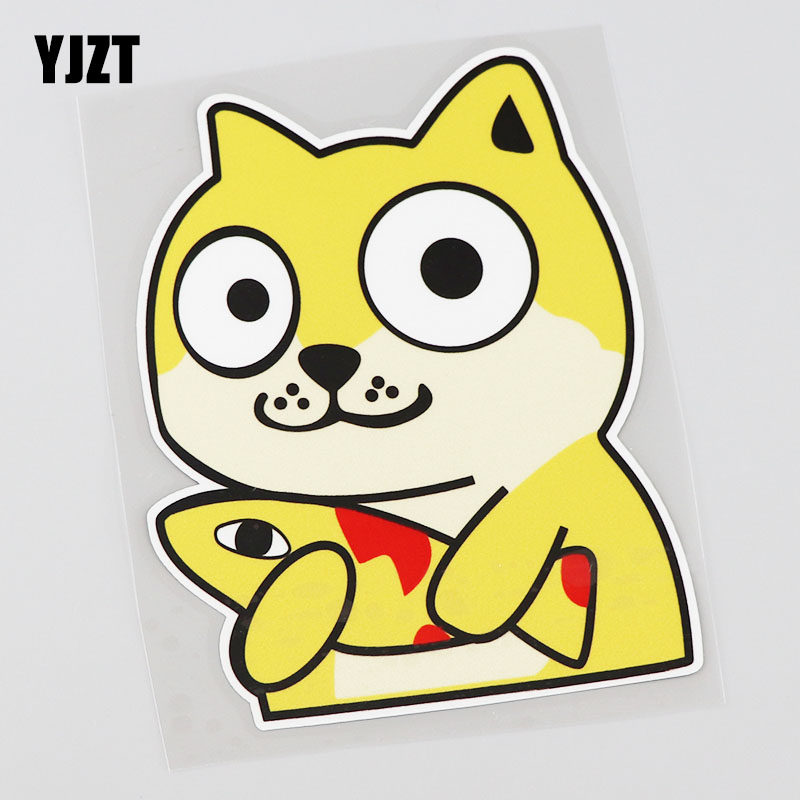 yjzt 车贴划痕遮挡 动物狗狗吃鱼 汽车车门贴纸 cs6074