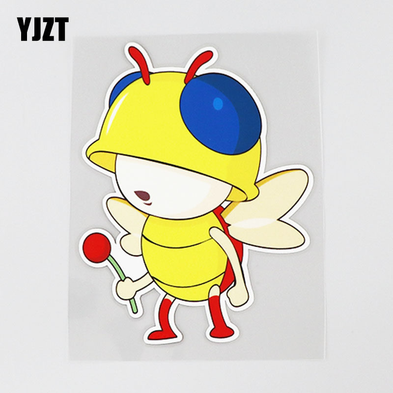 yjzt 创意个性小黄蜂可爱卡通汽车贴纸遮盖划痕防水车贴 cs0677